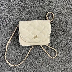 Elegant Cream Quilted Crossbody Bag